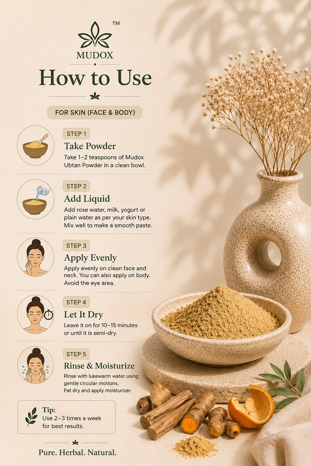 Natural Herbal Ubtan Powder – Face & Body Cleanser (100g)