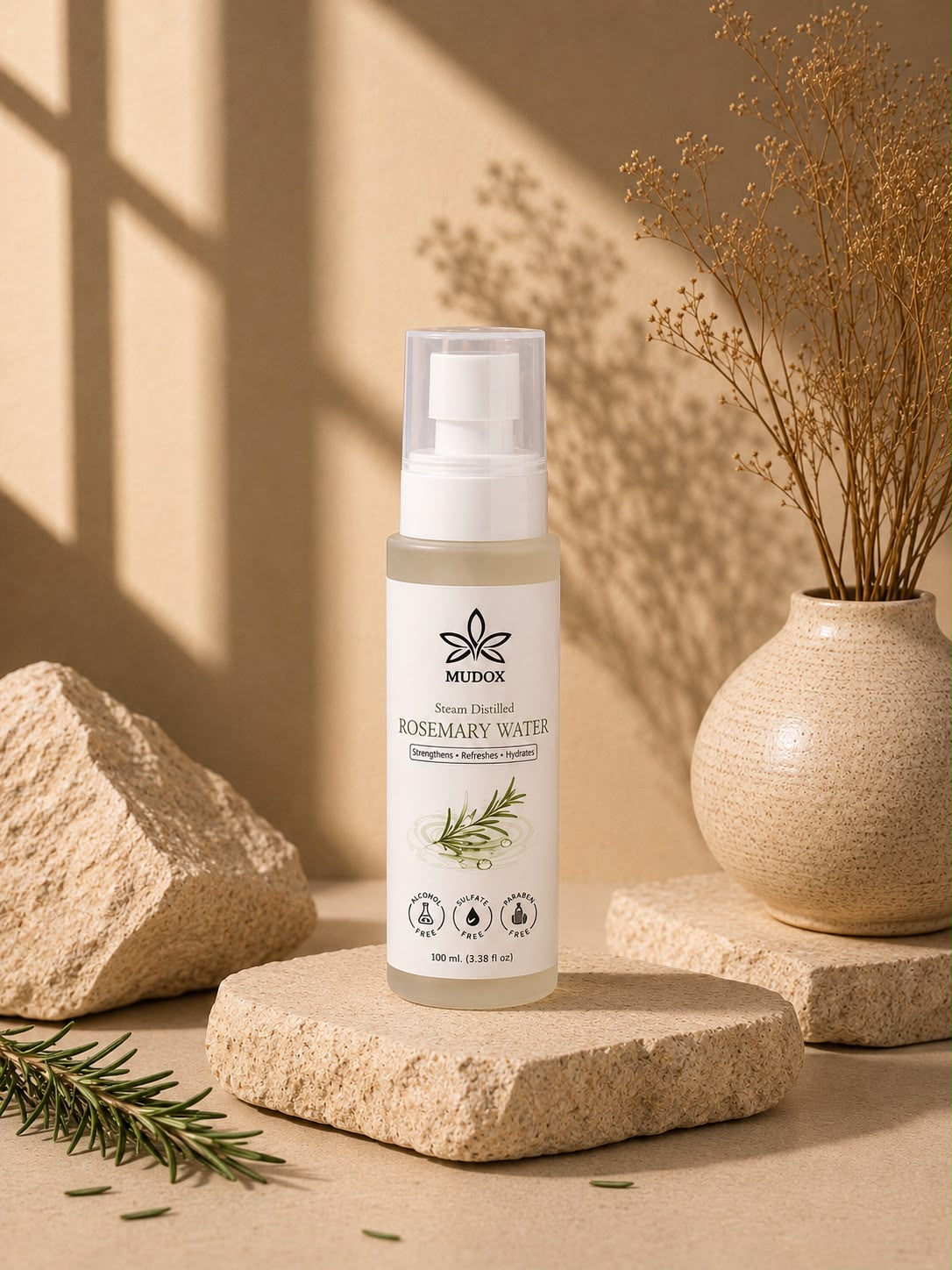 Steam Distilled Rosemary Water Mist | Natural Hair & Scalp Tonic | 100 ml
