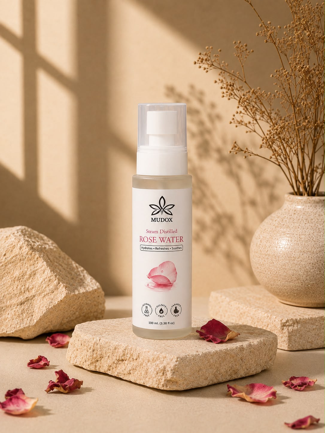 Steam Distilled Rose Water Mist | Hydrating & Soothing Facial Toner | 100 ml