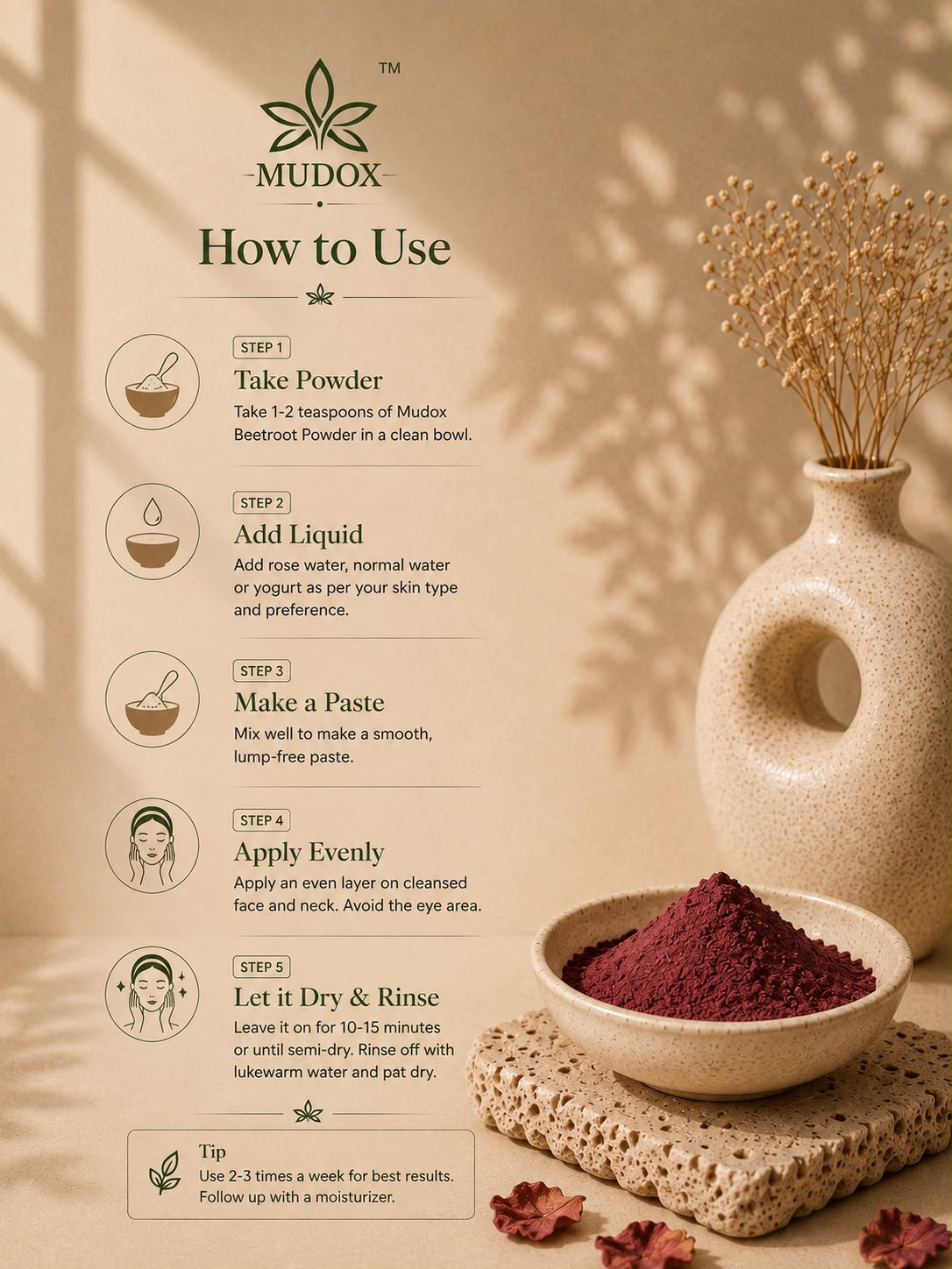 Beetroot Powder for Face & Hair (100g)